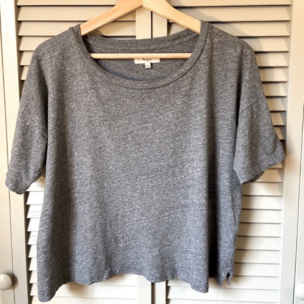 Madewell gray crop tshirt